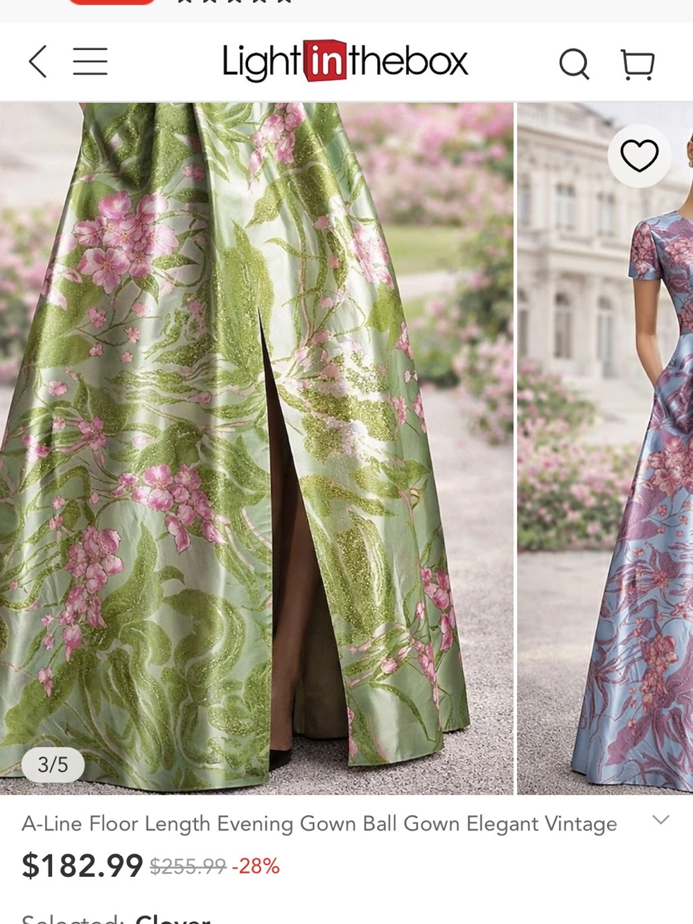 Clover Green Floral Satin Maxi Dress - Picture 3 of 15